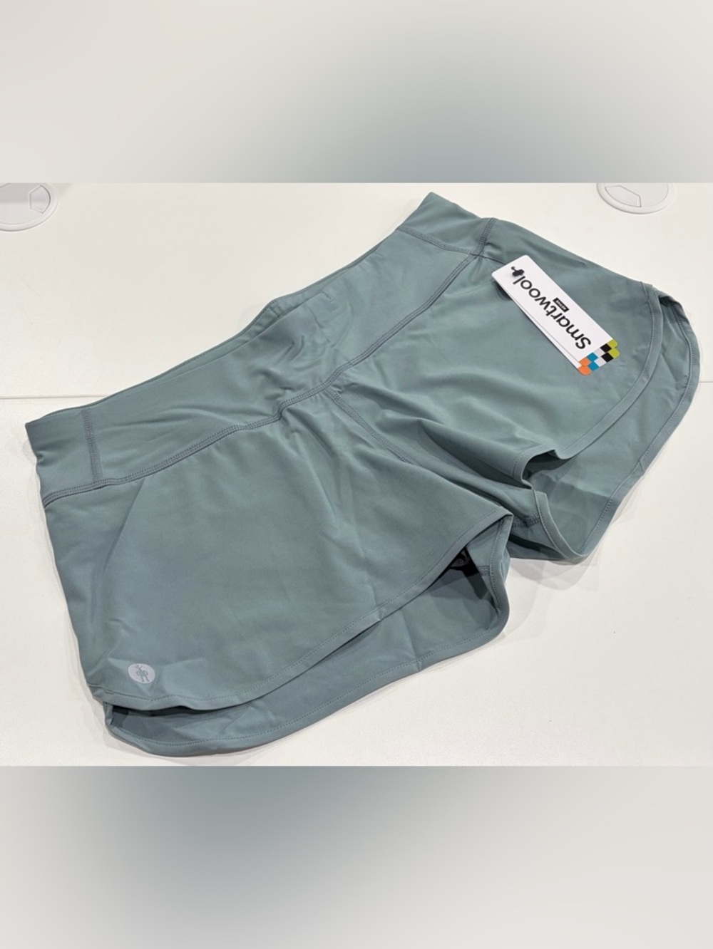SmartWool Women's Small Active Lined Shorts Built-In Briefs Lead Blue Grey NWT